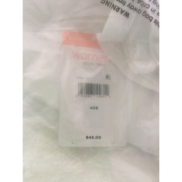 Warners No Side Effects Wireless Lightly Lined T Shirt Bra White NIP 40B - Picture 4 of 4